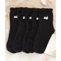 Lace Ladies/レースレディース Lace Ladies 【5足セット】ソリッドカラー キャット柄 ふわもこ クルー ソックス/508142779