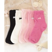 Lace Ladies/レースレディース Lace Ladies 【5足セット】ソリッドカラー キャット柄 ふわもこ クルー ソックス/508142779