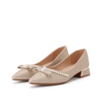 Lace Ladies/レースレディース Lace Ladies ボタニカル柄 パール ライン ローヒール パンプス/508142806