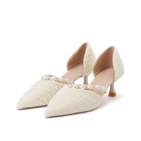 Lace Ladies/レースレディース Lace Ladies パールライン サイド オープン ピンヒール パンプス/508142810