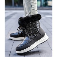 Lace Ladies/レースレディース Lace Ladies ファー付き レースアップ プラットフォーム ショート スノーブーツ/508142842