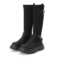 Lace Ladies/レースレディース Lace Ladies 異素材 ソックス 厚底 ベルト付き ロング ブーツ/508142873