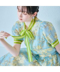 Audie a Muses/フラワー×ボーダープリントブラウス/508143434