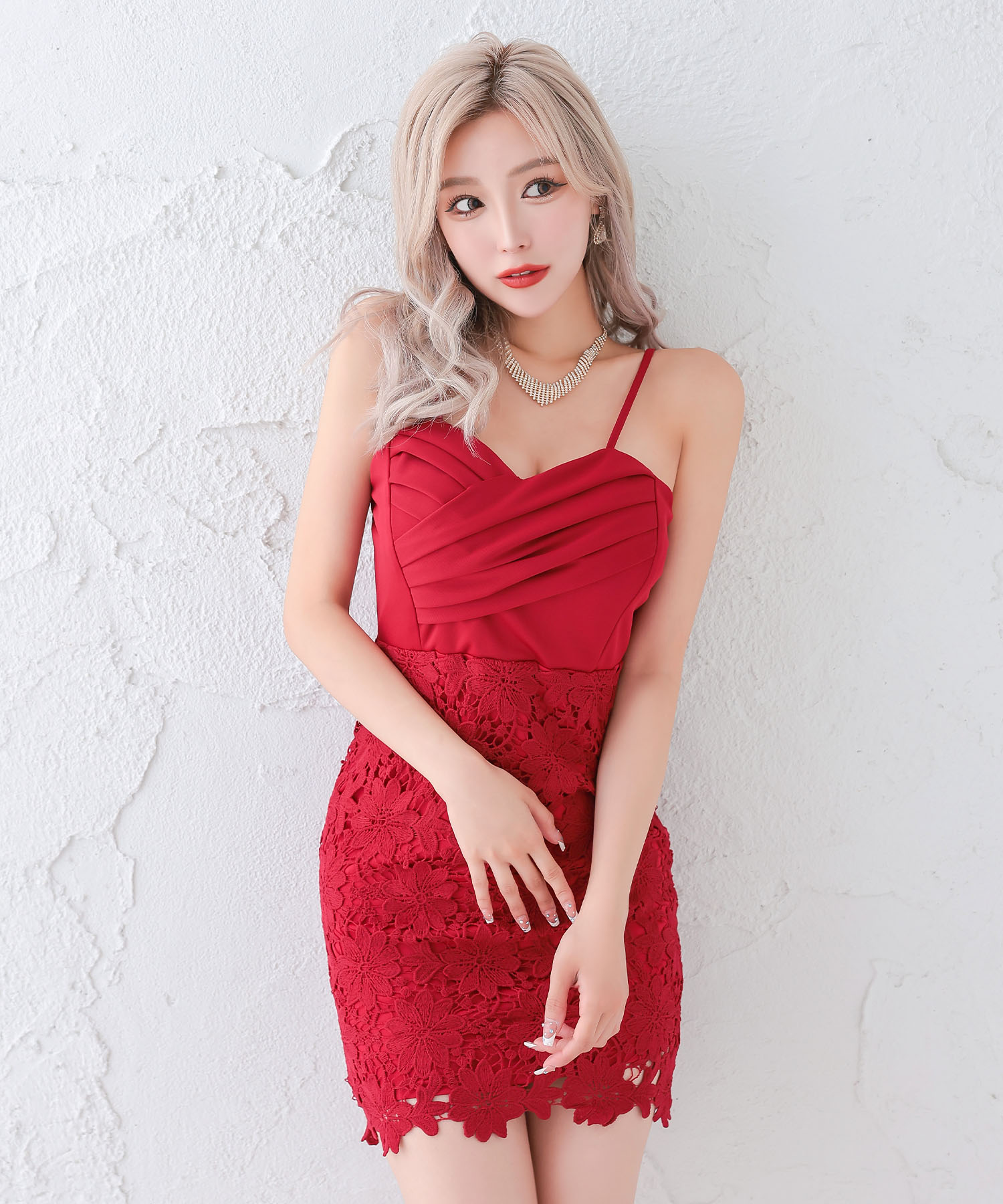 ティカ Tika キャバドレス ハートカットギャザーレース切替 ティカ Tika キャバドレス ハートカットギャザーレース切替