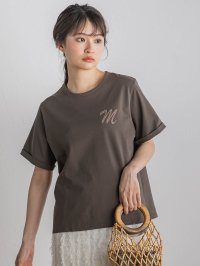 Droite Lautreamont/ドロワット ロートレアモン Droite lautreamont ロゴブローチ風Tシャツ≪手洗い可能≫/508143640