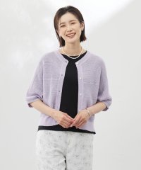 J.PRESS LADIES（LARGE SIZE）/【洗える】PATTERN MESH ドルマンスリーブ カーディガン/508144640