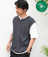ikka/【接触冷感／吸水速乾】ヘリンボンキーネックフェイクベストTシャツ【親子おそろい】/508013533