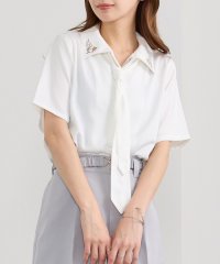 NICOLE CLUB/ネクタイ付き2way刺繍ブラウス/508090644