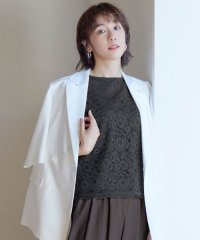 JIYU-KU（SMALL SIZE）/【洗える】クレープストレッチレースコンビ ニット/508103169
