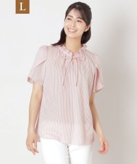 TO BE CHIC(L SIZE)/【L】カラミストライプ シャツブラウス/508129828