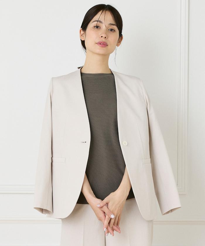 【新品　未使用】INED イネド ノーカラーコート ワインレッド　サイズ13T 極美品 INED イネド(13T)ロングコート ノーカラーコート