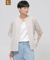 エヴェックス バイ クリツィア　Lサイズ/【L】【ウォッシャブル】シアーコンビストライプバンドカラーシャツ/508132717