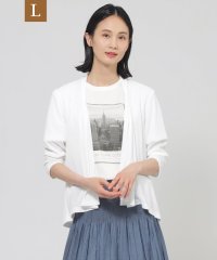 TRANS WORK(L)/【L】【UV対策】【吸水速乾】【防しわ】【ウォッシャブル】マットフライスジャージショートカーディガン/508140609