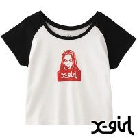 X-girl/エックスガール X－girl FACE RAGLAN S/S BABY TEE WHITE ホワイト 白 [105252011001]/508145215