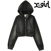 X-girl/エックスガール X－girl FADED COMPACT L/S ZIP UP HOODIE PURPLE パープル 紫 [105252012001]/508145217