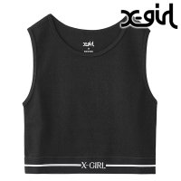 X-girl/エックスガール X－girl LOGO AND STRIPE TANK TOP BLACK ブラック 黒 [105252013024]/508145218