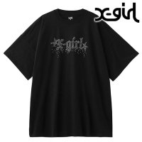 X-girl/エックスガール X－girl RHINESTONE STARDUST LOGO S/S TEE DRESS WHITE ホワイト 白 [105252041009/508145221