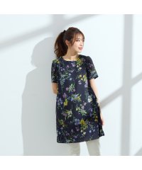 Rose Tiara(L SIZE)/【愛され名品】【手洗いOK】ボタニカルプリントチュニック/508145525