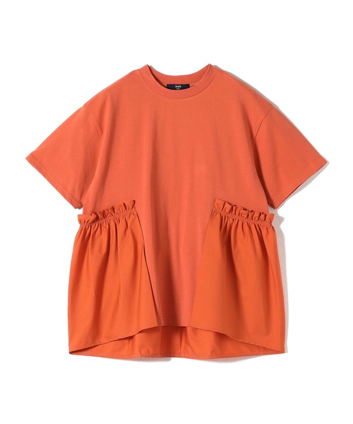 SHIPS for women / シップスウィメン SHIPS Colors:〈手洗い可能〉ドッキング ペプラム ショートスリーブ トップス◇ SHIPS Colors:〈手洗い可能〉ドッキング ペプラム ショート