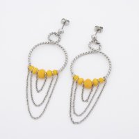 AGATHA PARIS/アガタ パリ AGATHA PARIS リベルタロングピアス、ビーズ&チェーン、コーラル／ゴールド/508145744