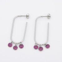 AGATHA PARIS/アガタ パリ AGATHA PARIS リベルタオーバルピアス、ラウンドエナメル、イエロー／シルバー/508145746