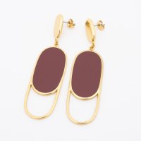 AGATHA PARIS/アガタ パリ AGATHA PARIS セブンティーズピアス、ビッグオーバルオープンカット、オレンジ／シルバー/508145747