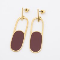 AGATHA PARIS/アガタ パリ AGATHA PARIS セブンティーズピアス、ミディアムオーバルオープンカット、オレンジ／シルバー/508145748