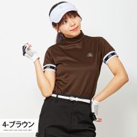 TopIsm/トップイズム TopIsm ゴルフウェア レディース モックネック gs GOLF ポロシャツ ハイネック 半袖 ストレッチ 袖ロゴリブ トップス 刺繍 無地 /508146170