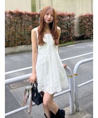 SNIDEL/レーストリムコットンミニワンピース/508146172