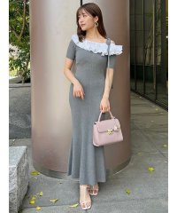 SNIDEL/アシメプリーツカラーニットワンピース/508146174