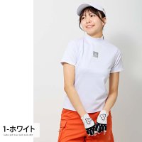TopIsm/トップイズム TopIsm ゴルフウェア レディース モックネック gs GOLF ポロシャツ ハイネック 半袖 ストレッチ 高周波シルバーロゴ トップス 無地/508146177