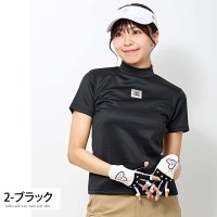 TopIsm/トップイズム TopIsm ゴルフウェア レディース モックネック gs GOLF ポロシャツ ハイネック 半袖 ストレッチ 高周波シルバーロゴ トップス 無地/508146177