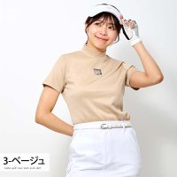TopIsm/トップイズム TopIsm ゴルフウェア レディース モックネック gs GOLF ポロシャツ ハイネック 半袖 ストレッチ 高周波シルバーロゴ トップス 無地/508146177