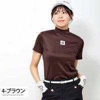TopIsm/トップイズム TopIsm ゴルフウェア レディース モックネック gs GOLF ポロシャツ ハイネック 半袖 ストレッチ 高周波シルバーロゴ トップス 無地/508146177