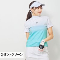 TopIsm/トップイズム TopIsm ゴルフウェア レディース モックネック gs GOLF ポロシャツ ハイネック 半袖 ストレッチ グラデーショントップス 無地 おし/508146178