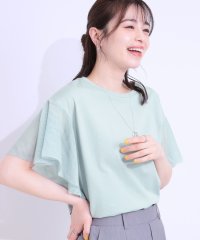 SHOO・LA・RUE　DRESKIP/シューラルー／ドレスキップ SHOO・LA・RUE/DRESKIP 【ひんやり】袖チュールフリルトップス/508146836