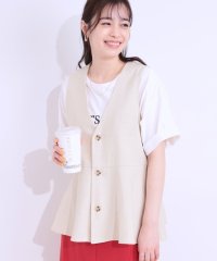 SHOO・LA・RUE　DRESKIP/シューラルー／ドレスキップ SHOO・LA・RUE/DRESKIP 麻混ペプラムベスト/508146838