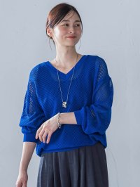 LAUTREAMONT/ロートレアモン LAUTREAMONT ドライタッチメッシュVネックニット≪手洗い可能≫/508146892