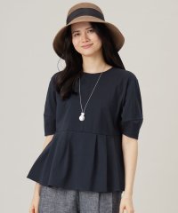 JIYU-KU(LARGE SIZE)/【接触冷感・UVカット・吸水速乾・抗菌防臭・洗える】ハイツイストポンチペプラム カットソー/508147145