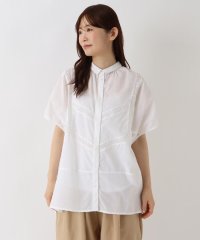 one'sterrace/レース切替 フレンチスリーブワイドブラウス/508147258