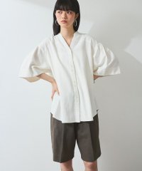 ADAM ET ROPE'/【WEB限定】リネン混フレアースリーブシャツ/508148179