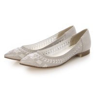 jupery/ジュペリー jupery ストレッチメッシュポインテッドトゥフラットパンプス/507019716