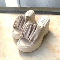R&E/アールアンドイー R&E サテンドレープワイドカバー厚底サンダル/507441541