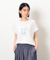 COMME CA ISM /スタッズ 箔ライン付き プリントＴシャツ/508111583
