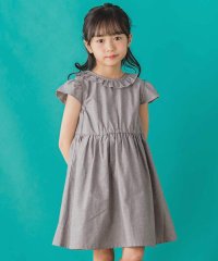 BeBe Petits Pois Vert/【店舗限定】【前後着用可能】ダンガリーフリル襟カシュクールワンピース(95~15/508144842