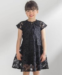 BeBe Petits Pois Vert/【お揃い】立体花レースのワンピース+ボレロ3点セット(95~150cm)/508144861