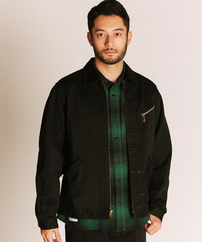 90s Schott ショット　緑と黒のチェック柄　ダウンベスト　USA製　S セール】【Schott / ショット】別注 LEATHER COVERALL