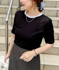 NOLLEY’S sophi/シアー配色トリミング半袖Tシャツ/508146604