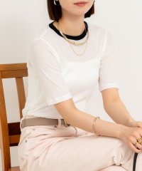 NOLLEY’S sophi/シアー配色トリミング半袖Tシャツ/508146604