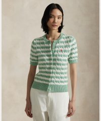POLO RALPH LAUREN/ストライプド ケーブルニット ショートスリーブ カーディガン/508148029